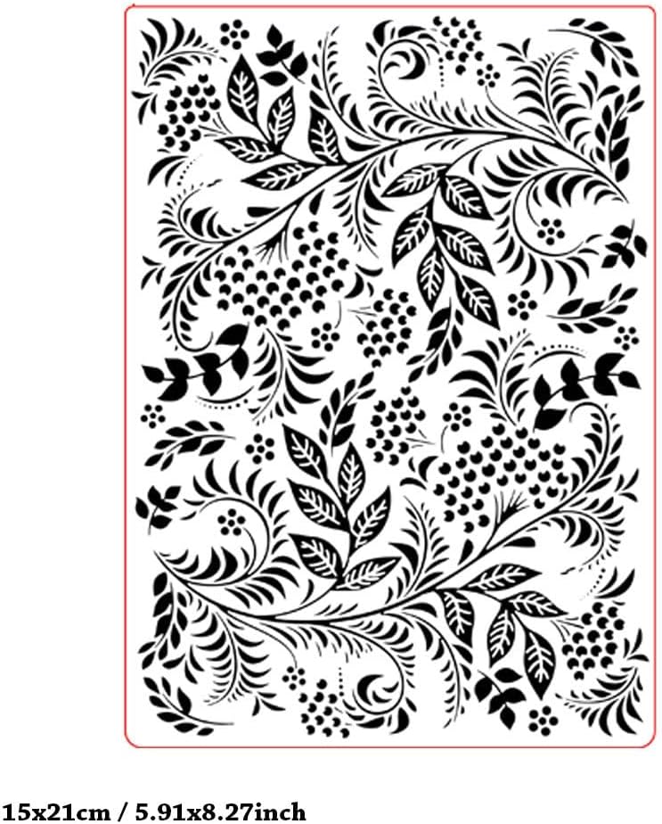 FUGUT 3-D Embossing Folder for Card Making - Plastic Textured Template for DIY Scrapbooking, Paper Crafting and Handmade Art Supplies (3D Leaves Berry 8.3 x 5.9 in) - Image 2